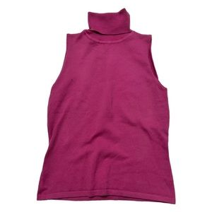 INC International Concepts Women's Pink Sleeveless Turtleneck Sweater Top Size S